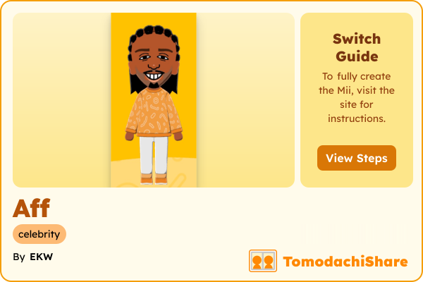 Affiong Harris, a male Mii  with tags: celebrity