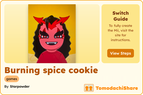 Burning spice cookie, a male Mii  with tags: games