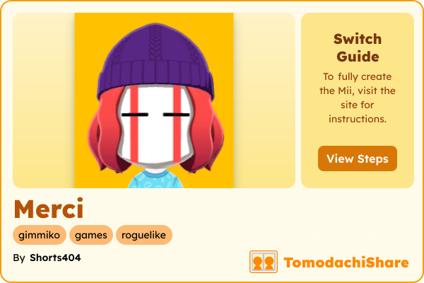 Merci, a male Mii  with tags: gimmiko, games, roguelike