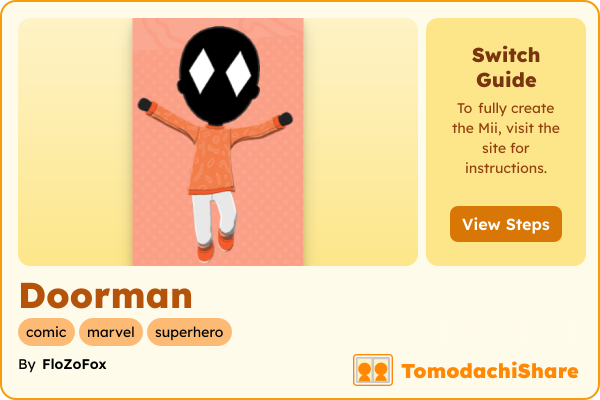 Doorman, a male Mii  with tags: comic, marvel, superhero