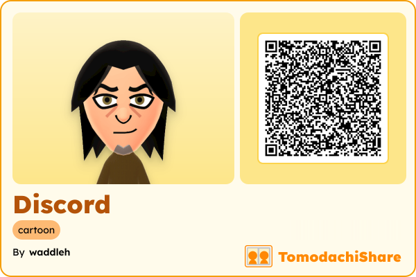 Discord, a male Mii  with tags: cartoon