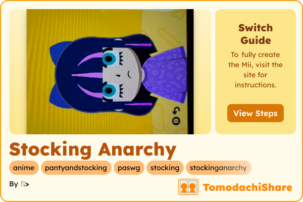 Stocking Anarchy, a female Mii  with tags: anime, pantyandstocking, paswg, stocking, stockinganarchy