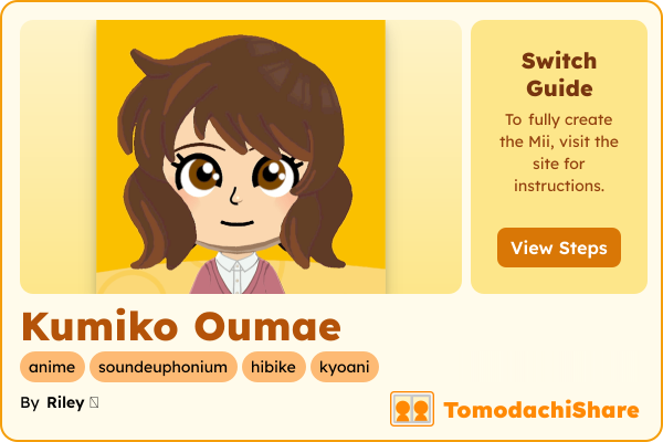 Kumiko Oumae, a female Mii  with tags: anime, soundeuphonium, hibike, kyoani
