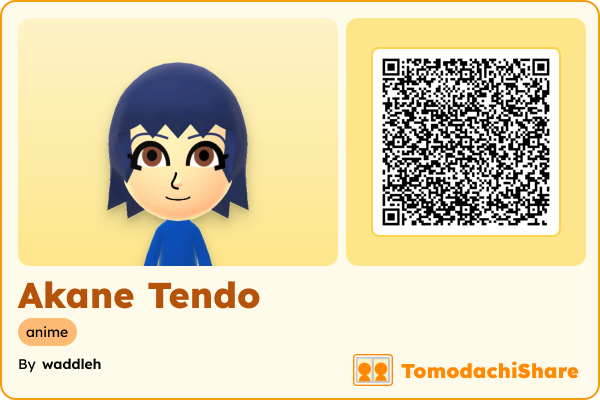 Akane Tendo, a male Mii  with tags: anime