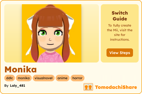 Monika, a female Mii  with tags: ddlc, monika, visualnovel, anime, horror