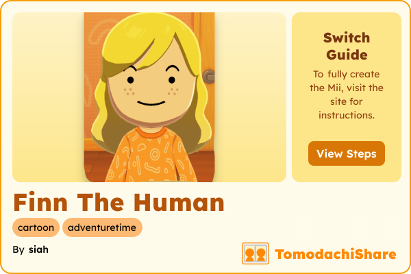 Finn The Human, a male Mii  with tags: cartoon, adventuretime