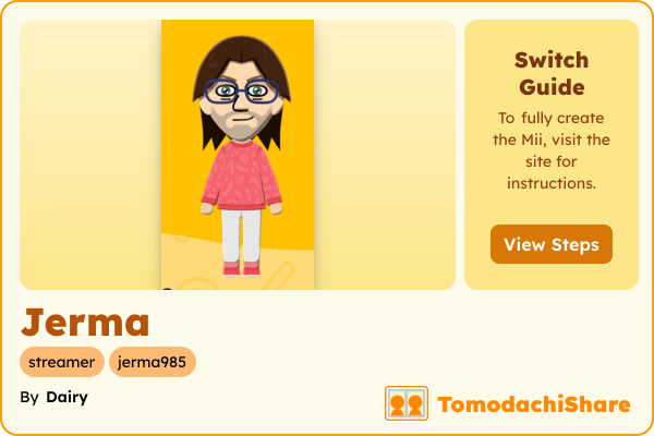 Jerma, a male Mii  with tags: streamer, jerma985