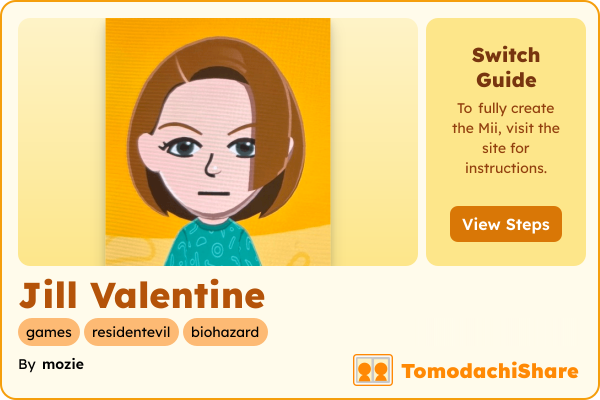 Jill Valentine, a female Mii  with tags: games, residentevil, biohazard
