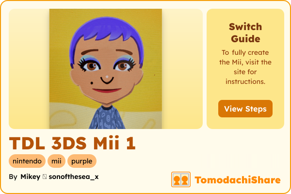 TDL 3DS Mii 1, a female Mii  with tags: nintendo, mii, purple
