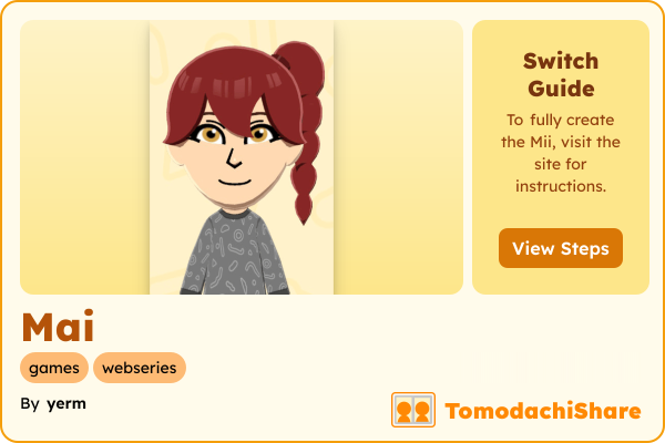 Mai, a female Mii  with tags: games, webseries