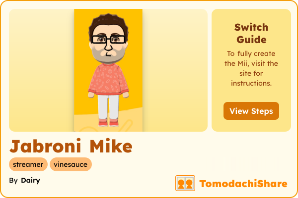 Jabroni Mike, a male Mii  with tags: streamer, vinesauce