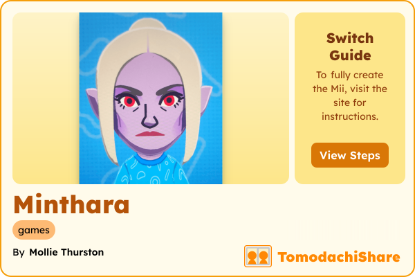 Minthara, a female Mii  with tags: games