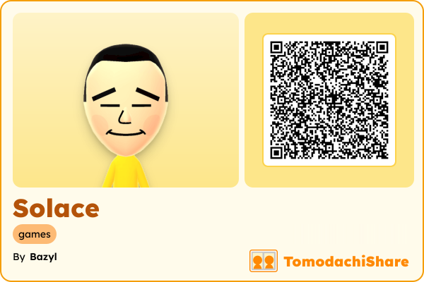 Solace, a male Mii  with tags: games