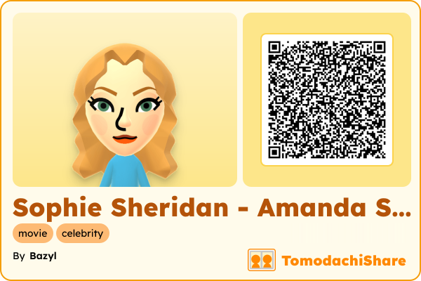 Sophie Sheridan - Amanda Seyfried, a female Mii  with tags: movie, celebrity