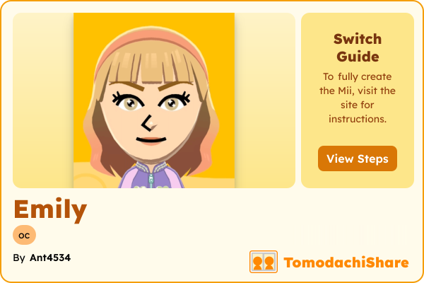 Emily, a female Mii  with tags: oc
