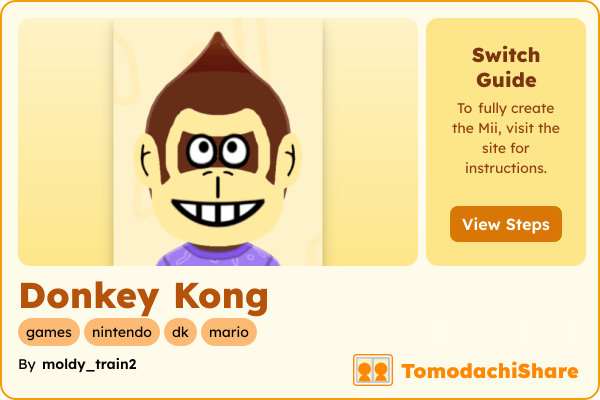 Donkey Kong, a male Mii  with tags: games, nintendo, dk, mario