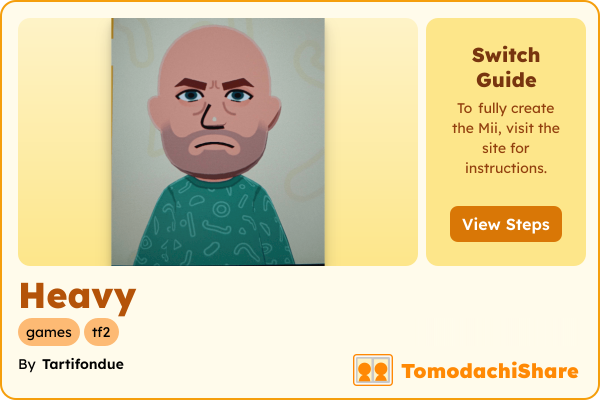 Heavy, a male Mii  with tags: games, tf2
