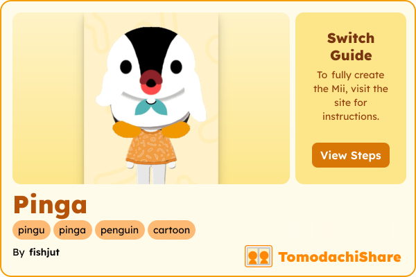 Pinga, a female Mii  with tags: pingu, pinga, penguin
