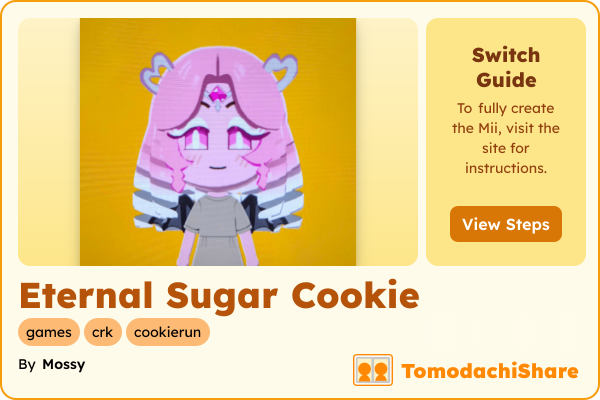 Eternal Sugar Cookie, a female Mii  with tags: games, crk, cookierun