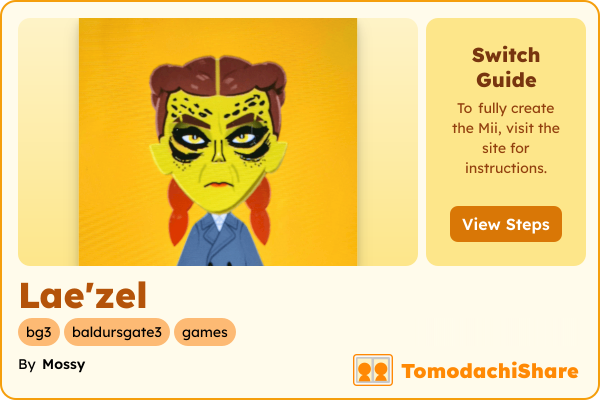 Lae'zel, a female Mii  with tags: bg3, baldursgate3, games