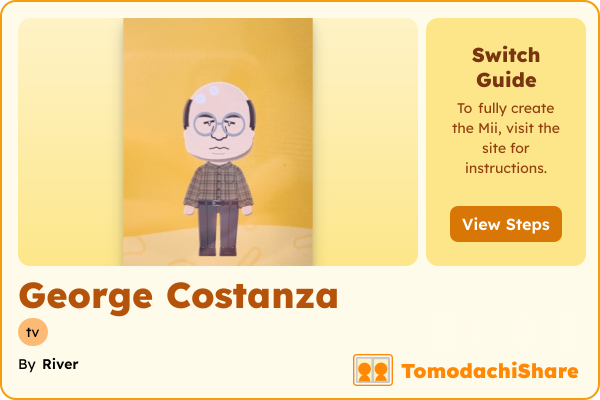 George Costanza, a male Mii  with tags: tv