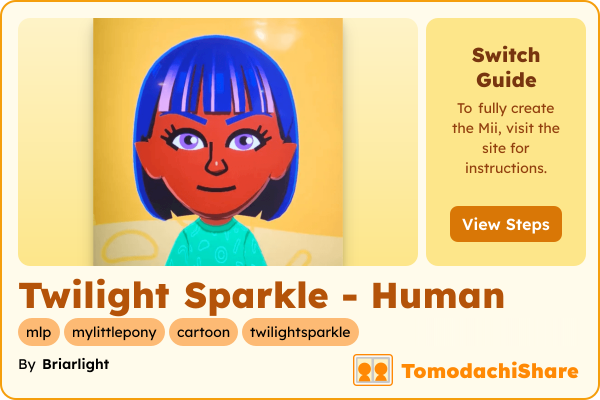 Twilight Sparkle - Human, a female Mii  with tags: mlp, mylittlepony, cartoon, twilightsparkle