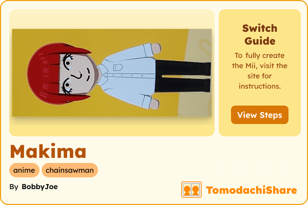 Makima, a female Mii  with tags: anime, chainsawman
