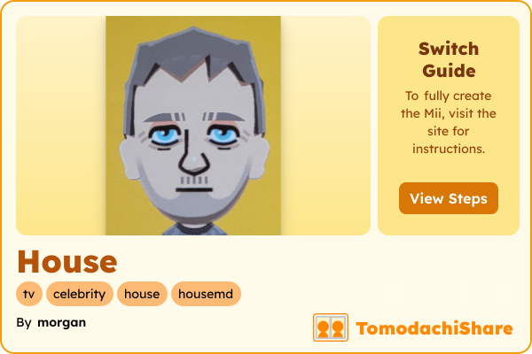 House, a male Mii  with tags: tv, celebrity, house, housemd