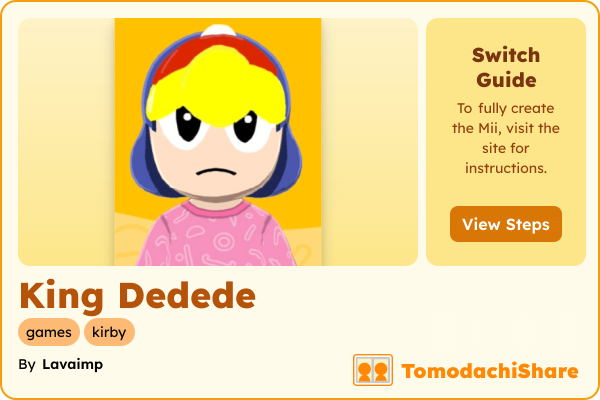 King  Dedede, a male Mii  with tags: games, kirby