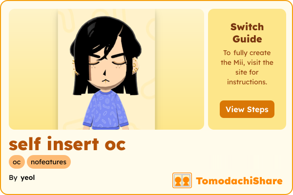 self insert oc, a nonbinary Mii  with tags: oc, nofeatures