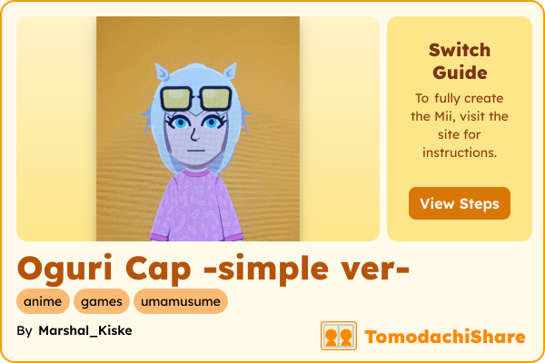 Oguri Cap -simple ver-, a female Mii  with tags: anime, games, umamusume