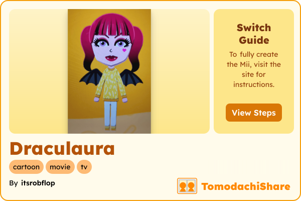 Draculaura, a female Mii  with tags: cartoon, movie, tv