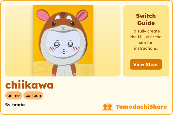 chiikawa, a male Mii  with tags: anime, cartoon