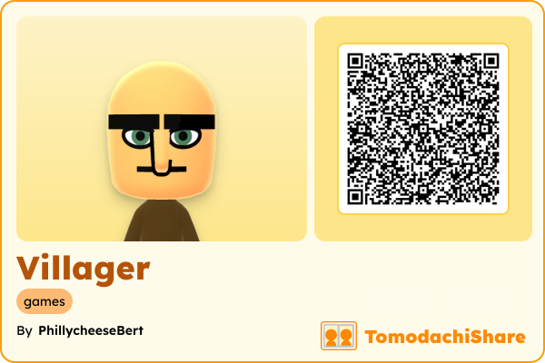 Villager, a female Mii  with tags: games