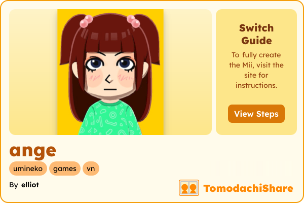 ange, a male Mii  with tags: umineko, games, vn