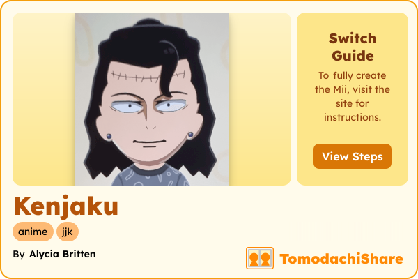 Kenjaku, a male Mii  with tags: anime, jjk