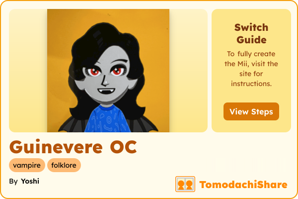 Guinevere OC, a female Mii  with tags: vampire, folklore
