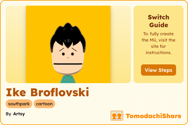 Ike Broflovski, a male Mii  with tags: southpark, cartoon