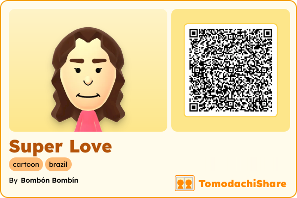 Super Love, a female Mii  with tags: cartoon, brazil
