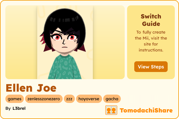 Ellen Joe, a female Mii  with tags: games, zenlesszonezero, zzz, hoyoverse, gacha