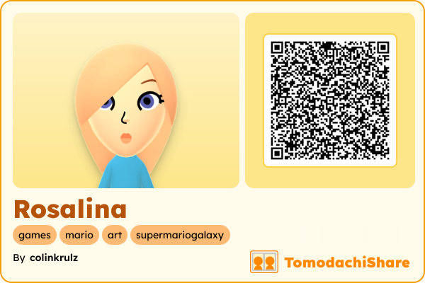 Rosalina, a female Mii  with tags: games, mario, art, supermariogalaxy