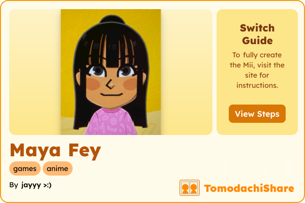 Maya Fey, a female Mii  with tags: games, anime