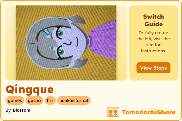 Qingque, a female Mii  with tags: games, gacha, hsr, honkaistarrail