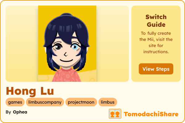 Hong Lu, a male Mii  with tags: games, limbuscompany, projectmoon, limbus