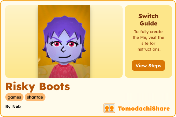 Risky Boots, a female Mii  with tags: games, shantae