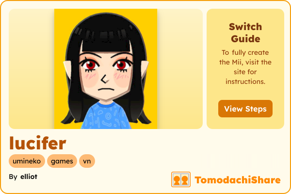 lucifer, a female Mii  with tags: umineko, games, vn
