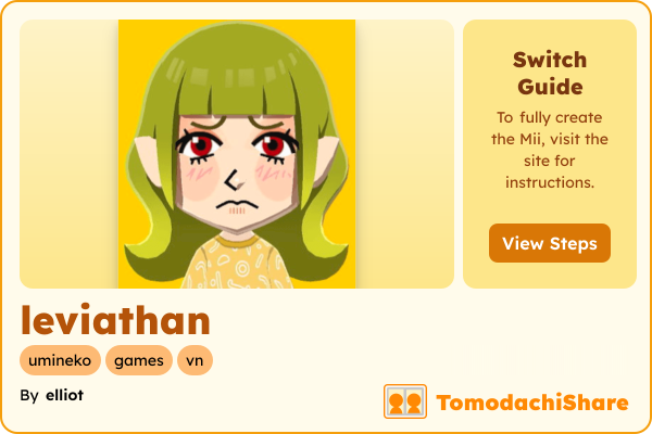 leviathan, a female Mii  with tags: umineko, games, vn