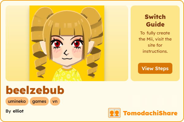 beelzebub, a female Mii  with tags: umineko, games, vn