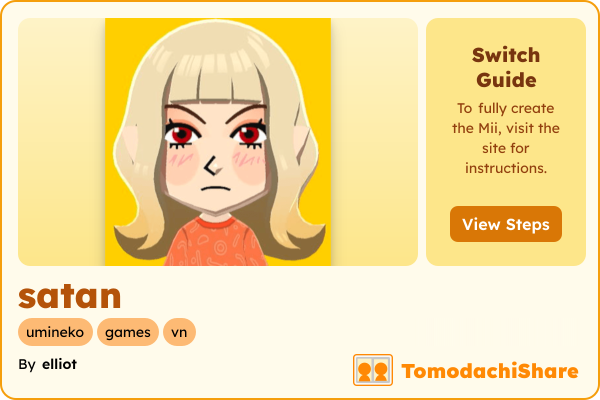 satan, a female Mii  with tags: umineko, games, vn
