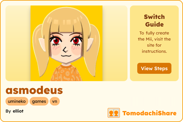asmodeus, a female Mii  with tags: umineko, games, vn